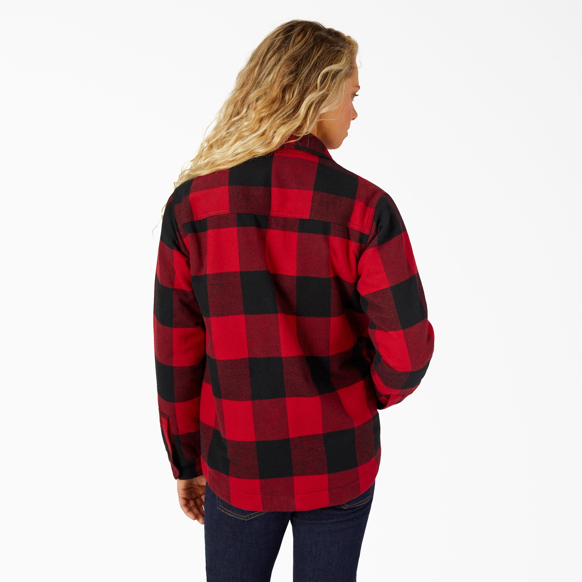 Women's Flannel High Pile Fleece Lined Chore Coat