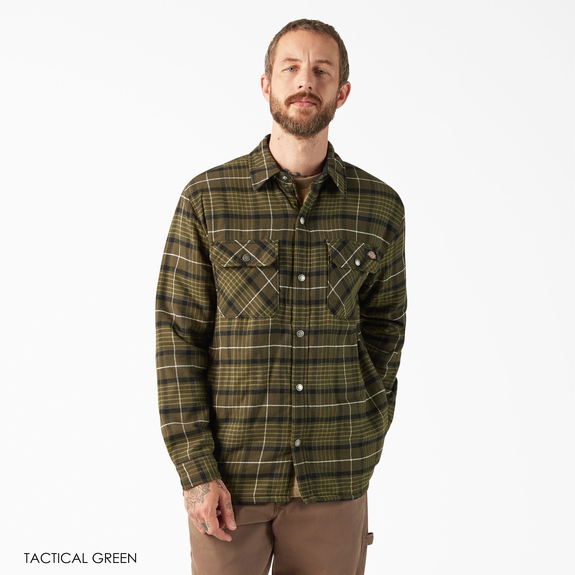 Dickies Water Repellent Fleece-Lined Flannel Shirt Jacket