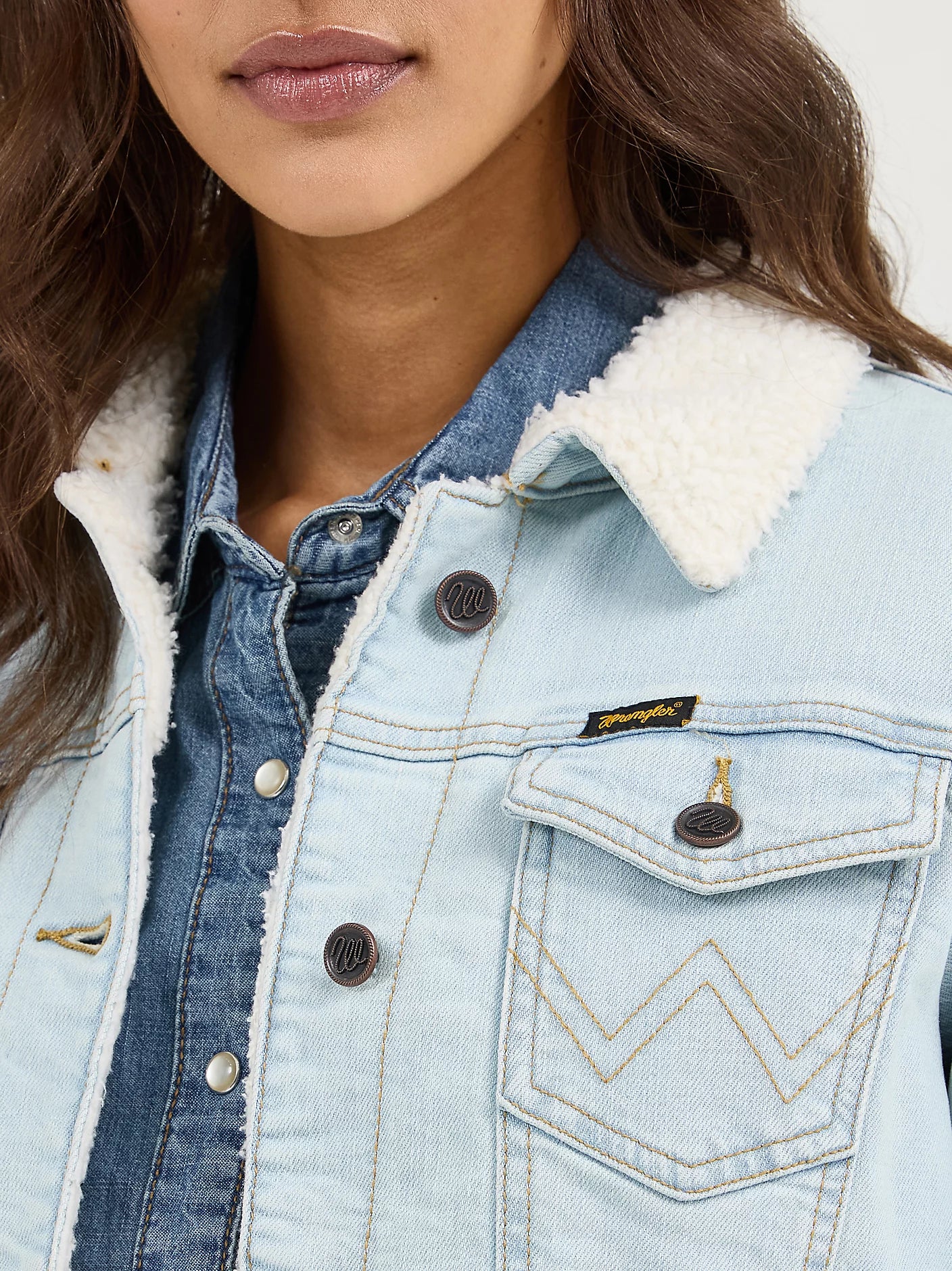 Wrangler Women's Retro Sherpa Lined Denim Jacket