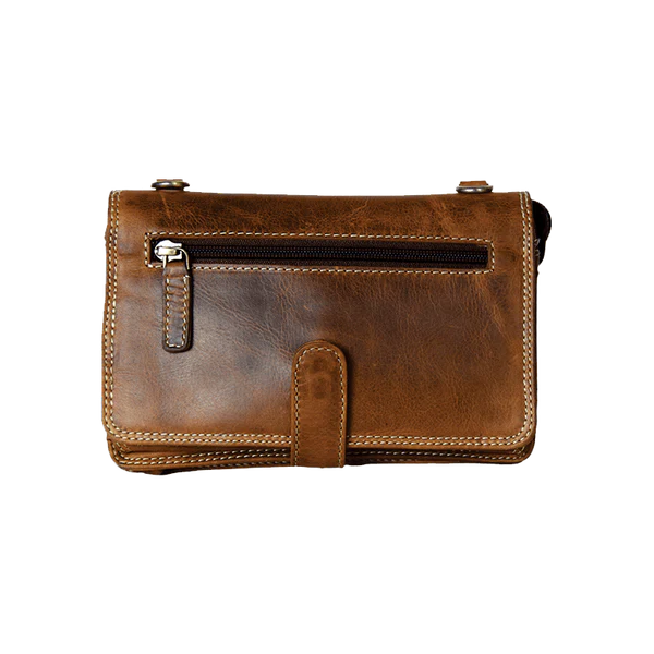Rugged Earth Brown Leather Organizer Purse