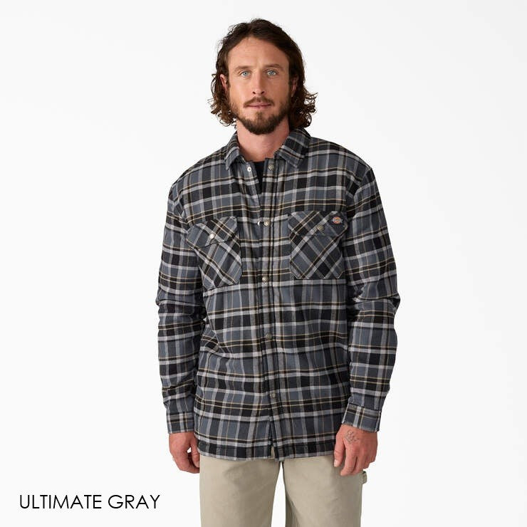 Dickies Water Repellent Fleece-Lined Flannel Shirt Jacket
