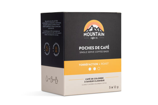 Mountain Coffee Co. Medium Roast Single Serve Coffee Bags – 5 Pack