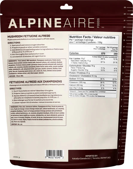 AlpineAire Wild Mushroom Fettucine Alfredo