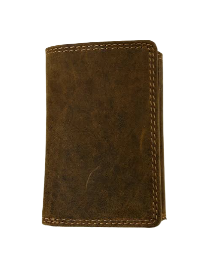 Rugged Earth Tan Trifold Leather Wallet #6