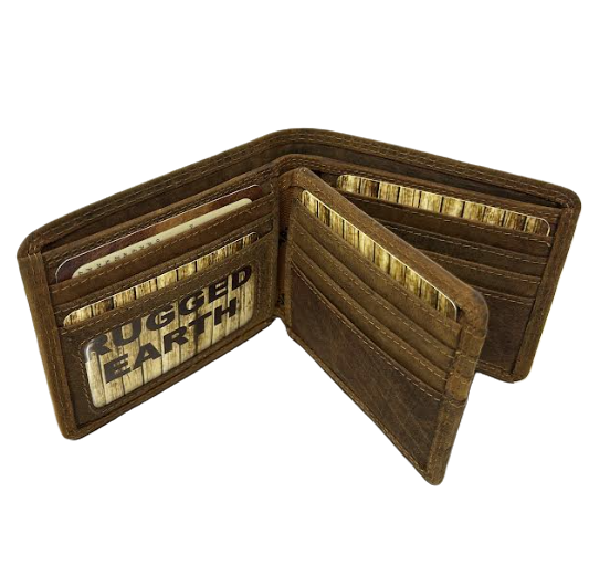 Rugged Earth Tan Bifold Leather Wallet #11