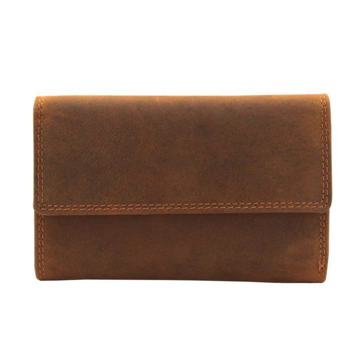 Rugged Earth Tan Trifold Leather Wallet