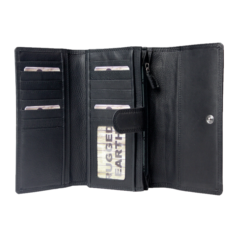 Rugged Earth Black Leather Wallet #1