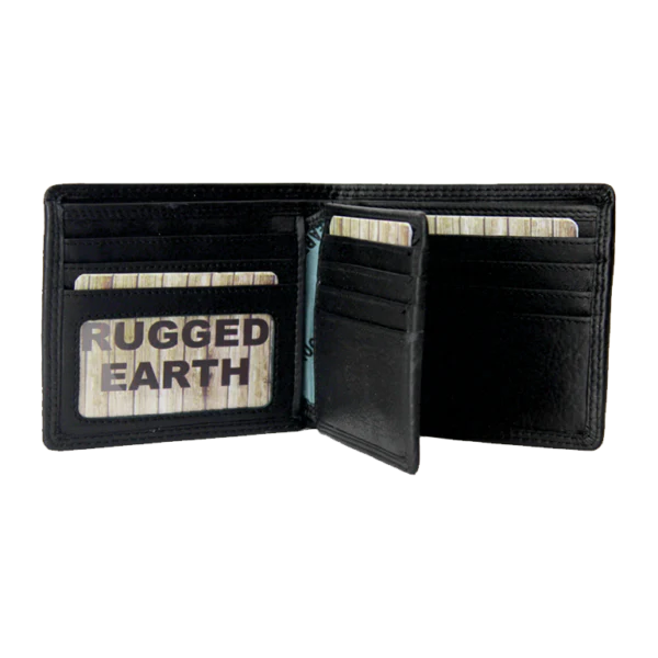 Rugged Earth Black Leather Bifold Wallet #11
