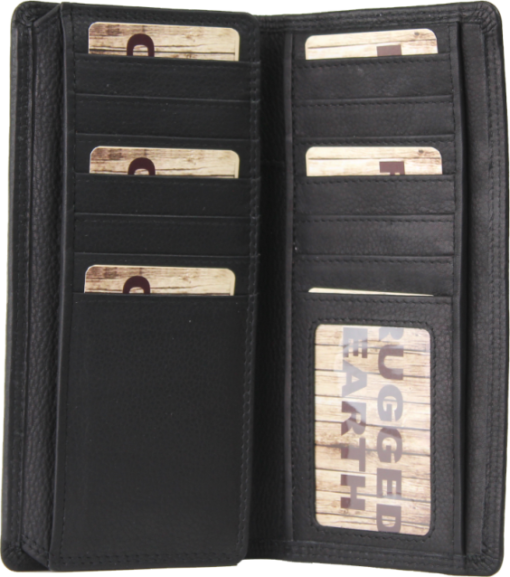 Rugged Earth Black Trifold Leather Wallet #35