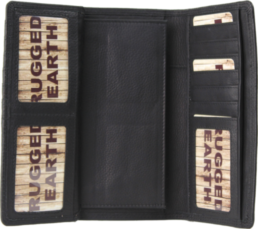 Rugged Earth Black Trifold Leather Wallet #35