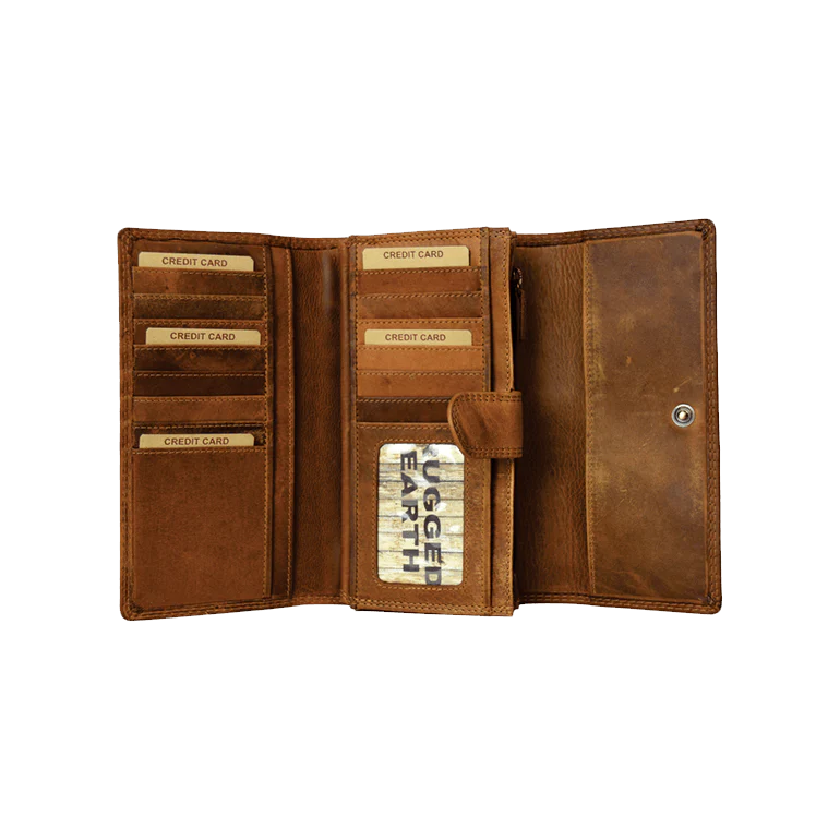 Rugged Earth Brown Leather Wallet #1