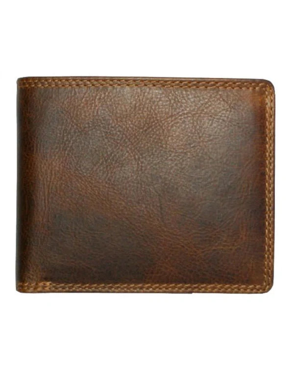Rugged Earth Brown Bifold Leather Wallet #9