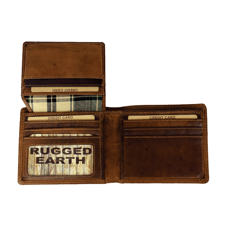 Rugged Earth Brown Bifold Leather Wallet #9