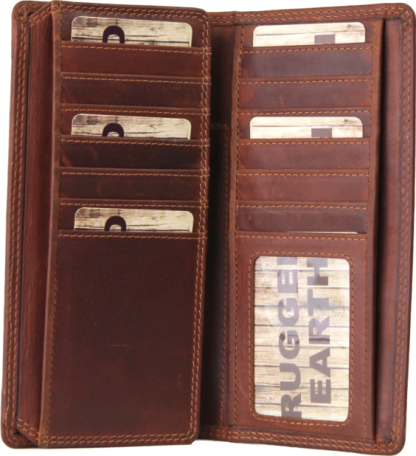 Rugged Earth Brown Trifold Leather Wallet #35