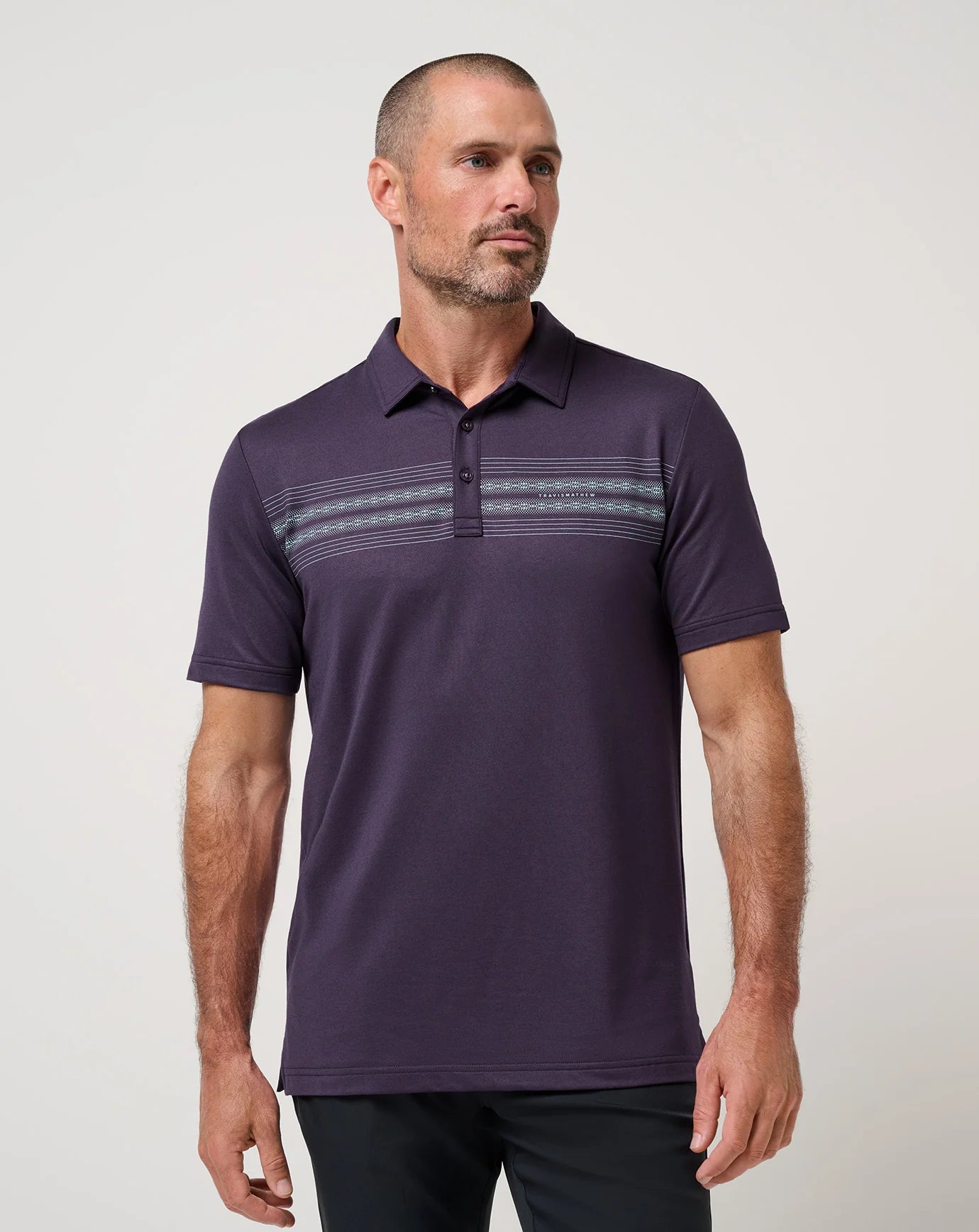 Travis Mathew Men's Featherweight Chest Stripe Polo