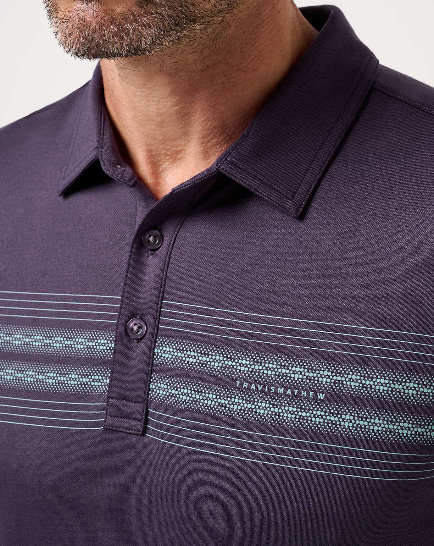 Travis Mathew Men's Featherweight Chest Stripe Polo