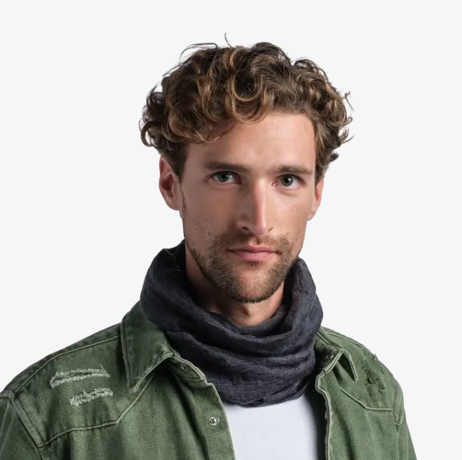 Buff Merino Lightweight Neckwear Solid Grey