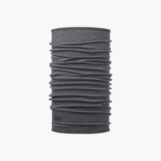 Buff Merino Midweight Neckwear Melange Light Grey