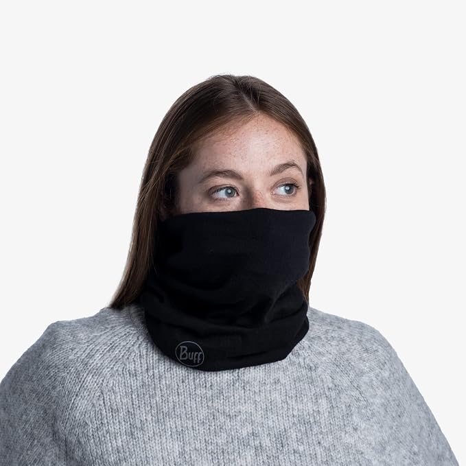 Buff Merino Midweight Neckwear Solid Black