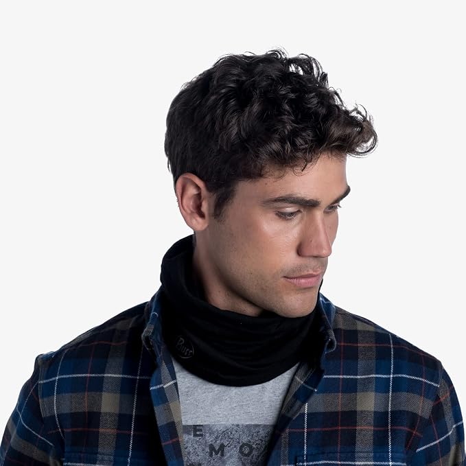 Buff Merino Midweight Neckwear Solid Black