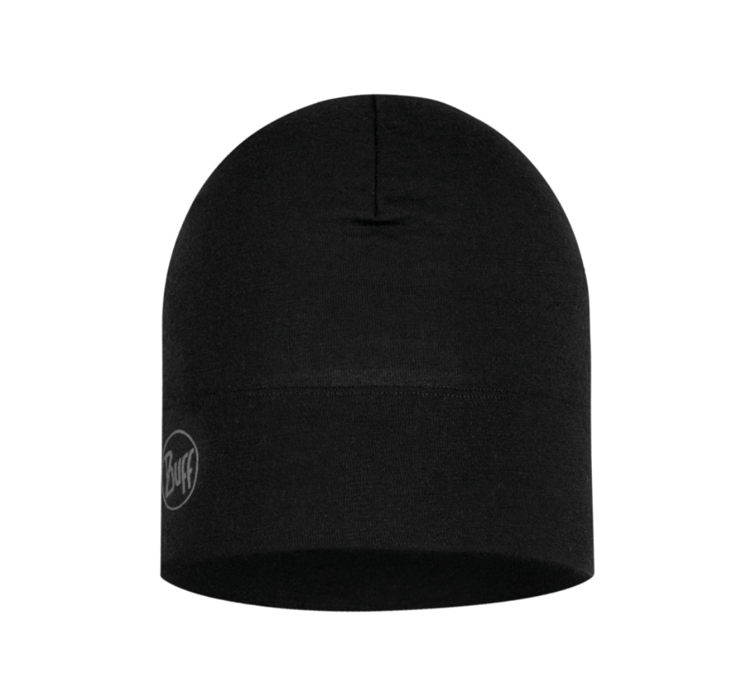 Buff Merino Midweight Beanie Solid Black