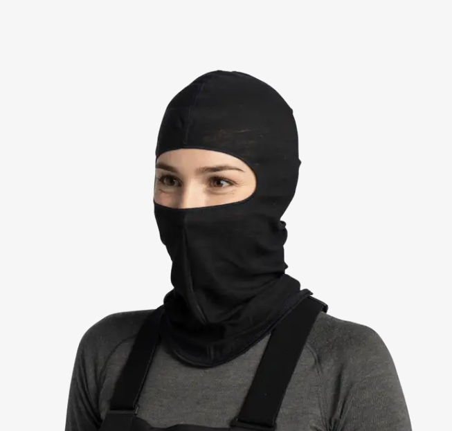 Buff Merino Lightweight Balaclava Solid Black