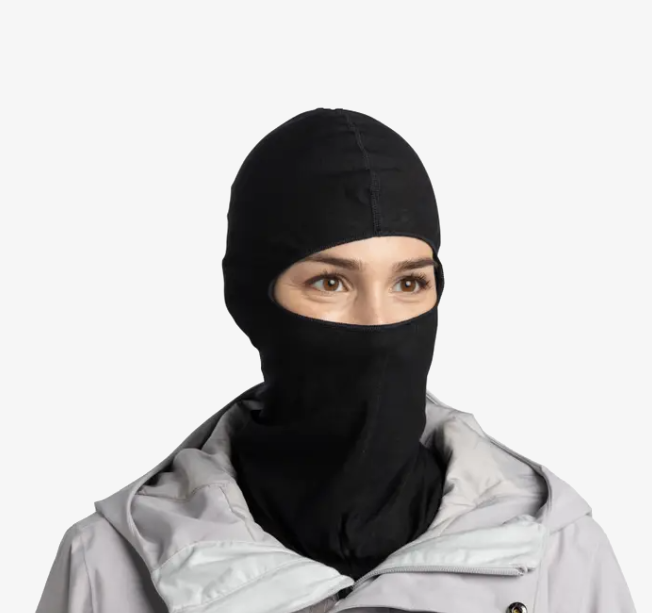 Buff Merino Lightweight Balaclava Solid Black