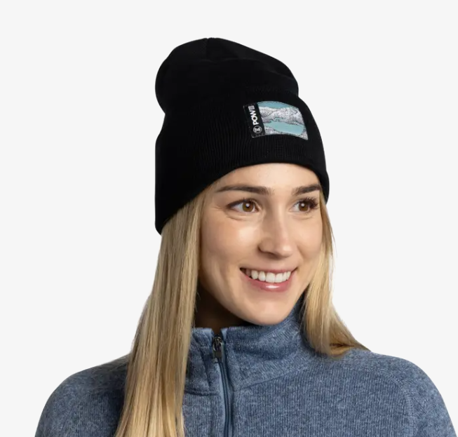 Buff Knitted Beanie Lilon POW Black