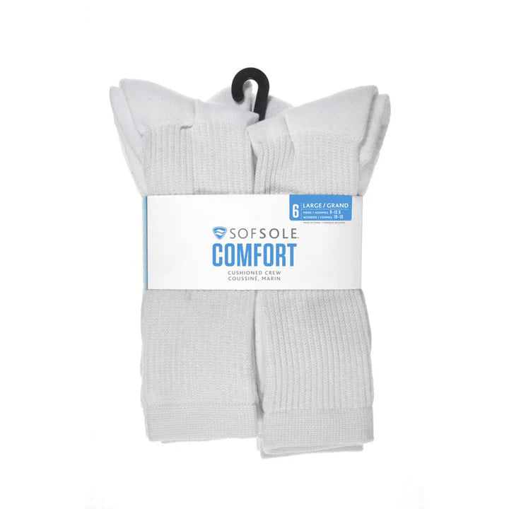 Sofsole 6-pack Cushioned Crew Sock - Medium