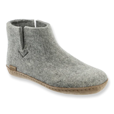 Glerups Adult Low Boot Slipper w/ Leather Outsole