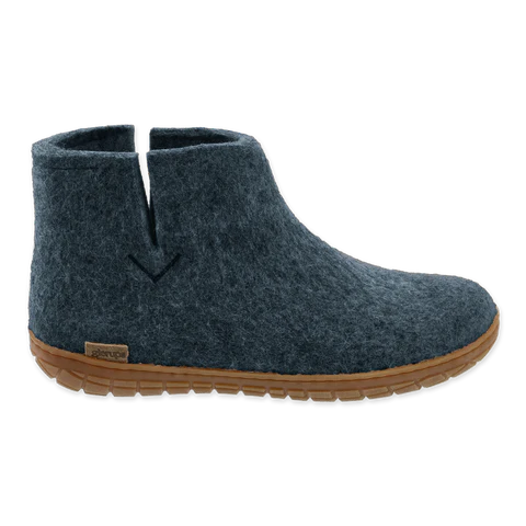 Glerups Adult Low Boot Slipper w/ Rubber Outsole