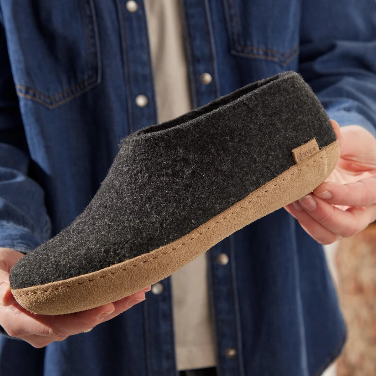 Glerups Adult Shoe Slipper w/ Leather Outsole