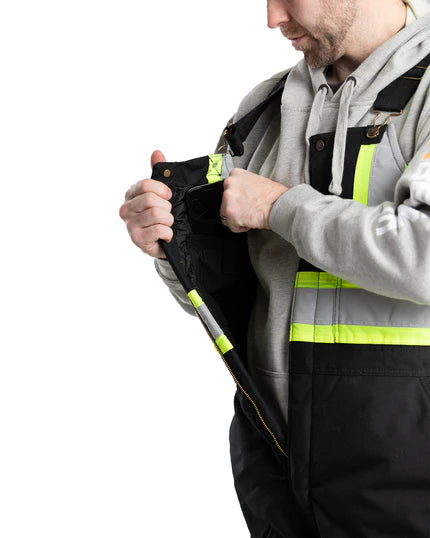 Berne Mens Safety Striped Arctic Insulated Bibs