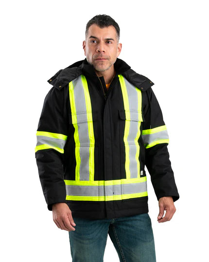 Berne Mens Safety Striped Arctic Insulated Coat