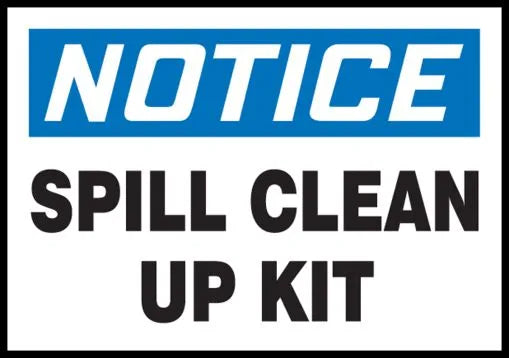 3.5"x5" Notice Spill Clean Up Kit Sticker