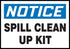 3.5"x5" Notice Spill Clean Up Kit Sticker