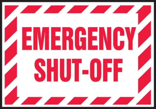 Accuform Emergency Shut-Off Sticker
