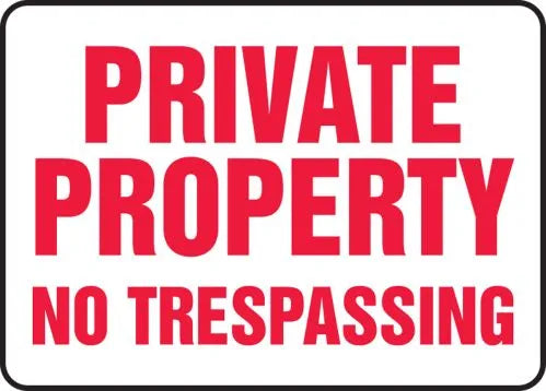 10"x14" Private Property Aluminum Sign