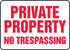 10"x14" Private Property Aluminum Sign