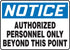10"x14" Authorized Personnel Only Plastic
