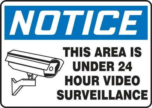 10"x14" 24 Hour Video Surveillance Plastic Sign