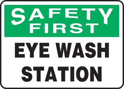 10"x14" Safety First Eye Wash Station Plastic Sign