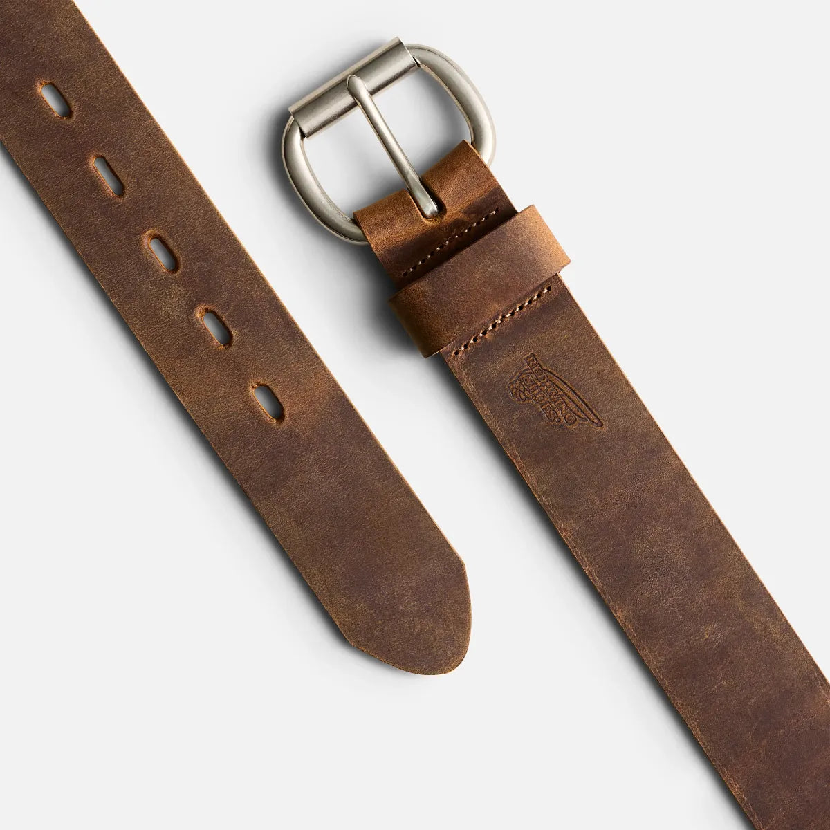 Red Wing Leather Belt with Roller Bar in Brown