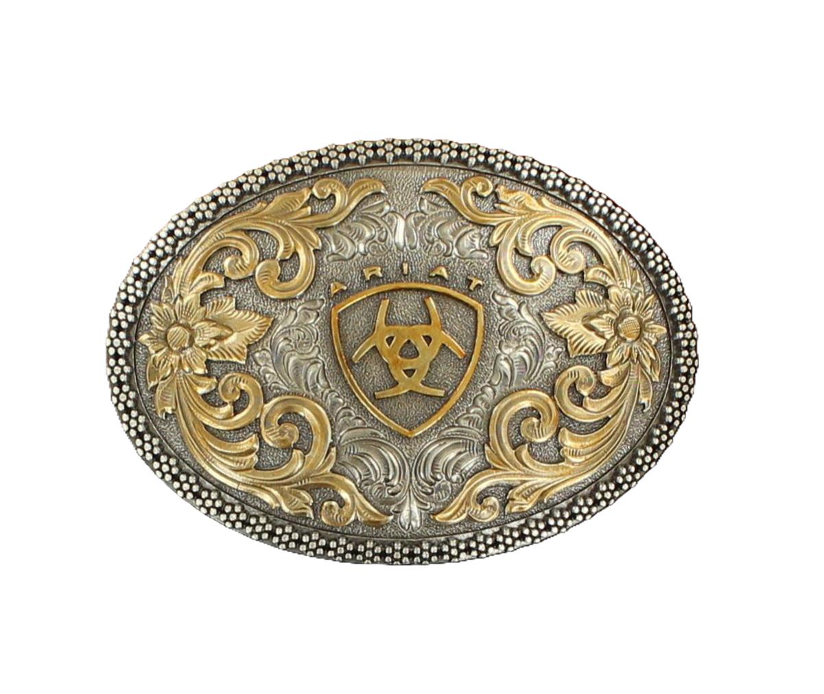 Ariat Antique Silver and Gold Oval Buckle