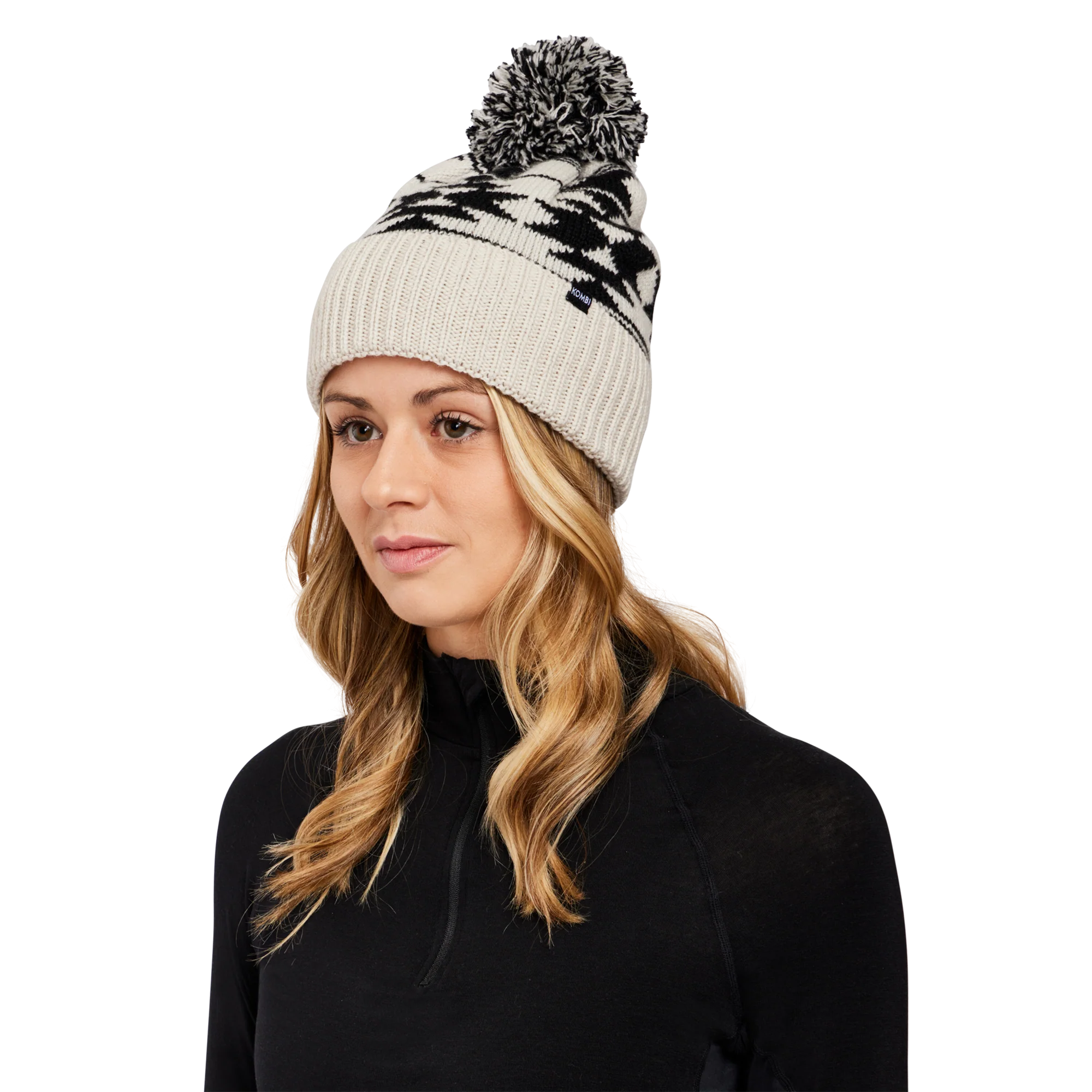 Kombia Adult Knitty Wool Blend Pom Pom Toque