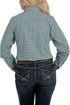 Cinch Blue & Green Circle Geo Print Shirt