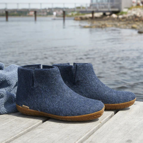 Glerups Adult Low Boot Slipper w/ Rubber Outsole