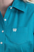 Cinch Stretch Teal Solid Button-Down Shirt