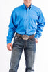 Cinch Mens Solid Blue Button Down