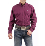 Cinch Men's Solid Burgundy Button Down